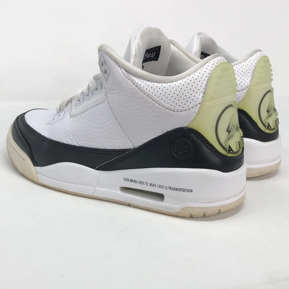 Air Jordan 3 Retro SP x Fragment Design Mid White DA3583-100 Shoes - Size 7.5